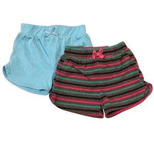 George Dolphin Shorts Bundle of 2 Solid & Striped with Elastic Waist